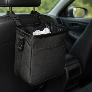 Reusable Car Trash Bag with Waterproof Lining and Adjustable Straps