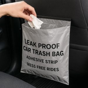 Leakproof Car Trash Bags with Adhesive Strips for Mess Free Rides